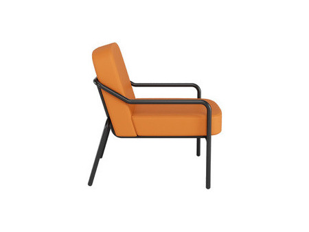 PAPERFLOW Fauteuil visiteur MEDSO RUND S, simili-cuir, rouge