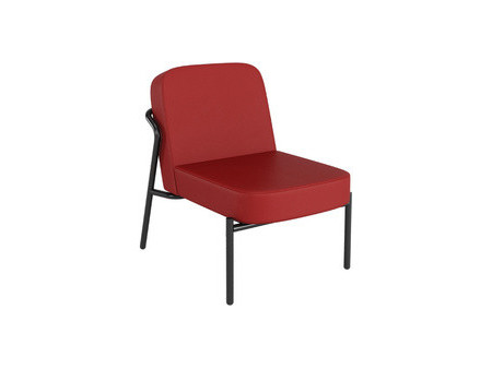 PAPERFLOW Fauteuil visiteur MEDSO RUND S, simili-cuir, rouge