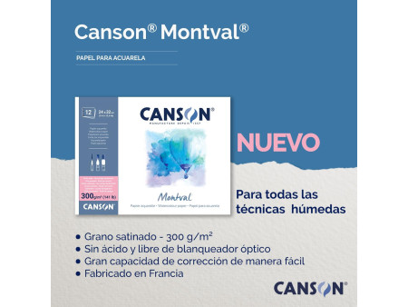CANSON Bloc papier aquarelle 'Montval', 240 x 320 mm, 300 g