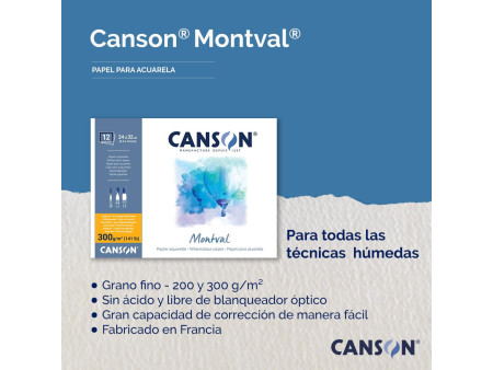 CANSON Album papier aquarelle 'Montval', 160 x 284 mm, 300 g