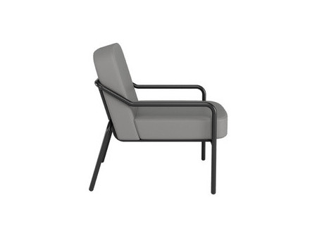 PAPERFLOW Fauteuil visiteur MEDSO RUND M, simili-cuir, gris