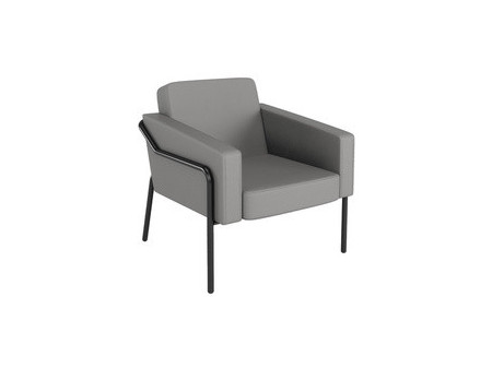 PAPERFLOW Fauteuil visiteur MEDSO KLASSIK L simili-cuir gris