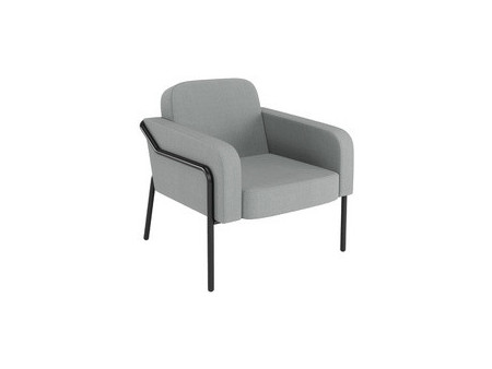 PAPERFLOW Fauteuil visiteur MEDSO RUND L, tissu, gris