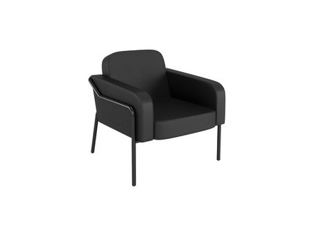 PAPERFLOW Fauteuil visiteur MEDSO RUND L, simili-cuir, noir