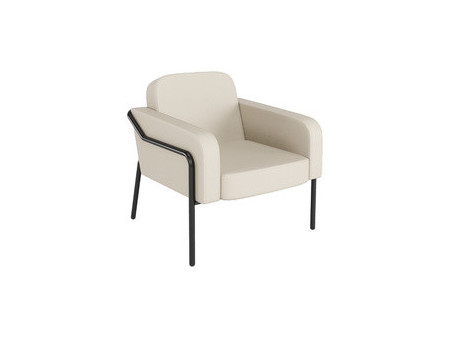 PAPERFLOW Fauteuil visiteur MEDSO RUND L, simili-cuir, gris