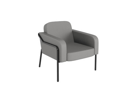 PAPERFLOW Fauteuil visiteur MEDSO RUND L simili-cuir, orange