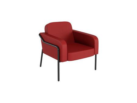 PAPERFLOW Fauteuil visiteur MEDSO RUND L simili-cuir, orange