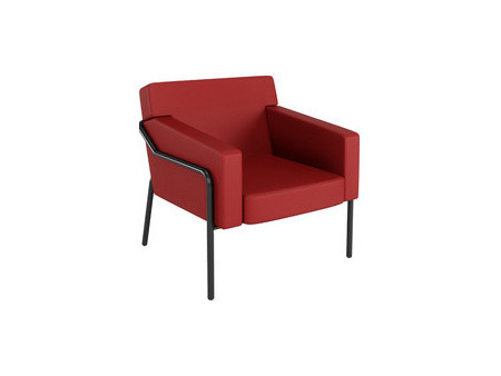 PAPERFLOW Fauteuil visiteur MEDSO T L, simili-cuir, gris