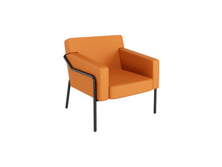 PAPERFLOW Fauteuil visiteur MEDSO T L, simili-cuir, orange