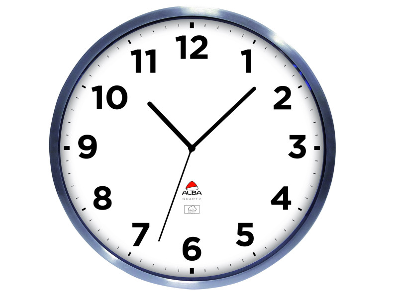 ALBA Horloge murale radiopilotée 'HOREXTRARC' blanc / argent