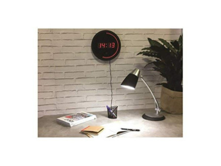 ALBA Horloge murale 'HORLED', à quartz, en plastique, noir