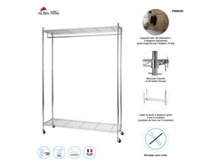 ALBA Portemanteau 'MOBI', mobile, (H)1.680 mm, chrome