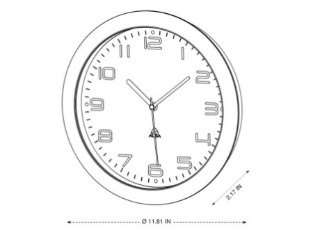 ALBA Horloge murale 'HORNEW', montre à quartz, blanc