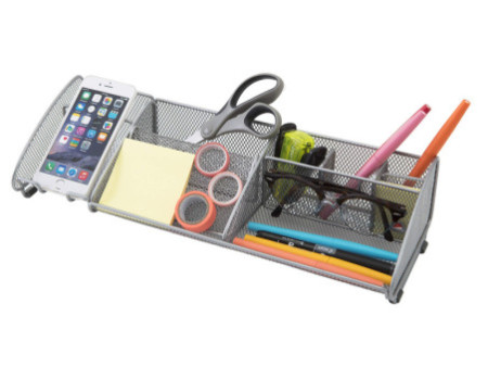 ALBA Organiseur de bureau 'MESHBOARD', en métal, gris