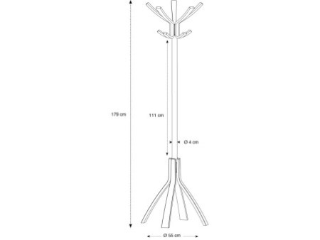 ALBA Portemanteau 'CAFE', (H): 1.760 mm, hêtre
