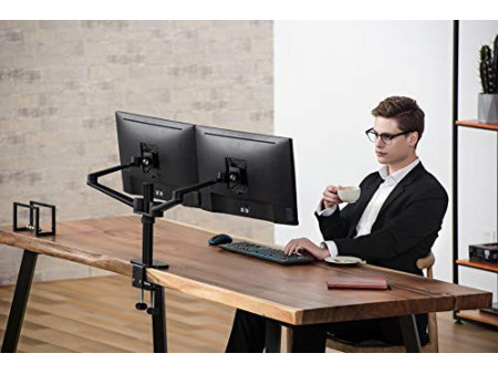 ALBA Bras pour écran TFT/LCD MHARMFD N, 2 écrans, noir