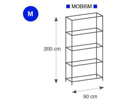 ALBA Etagère multifonction MOBI5M, (L)900 mm, 5 tablettes