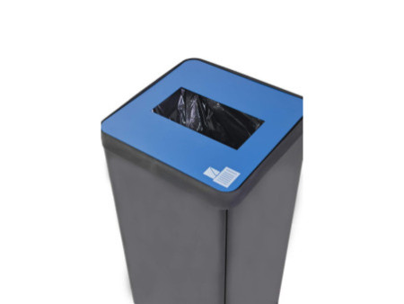 ALBA Poubelle de tri sélectif pour papier, noir/bleu