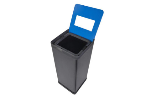 ALBA Poubelle de tri sélectif pour papier, noir/bleu