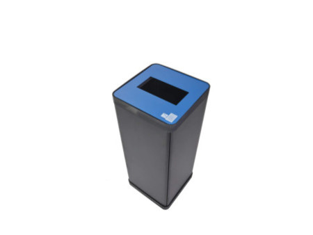 ALBA Poubelle de tri sélectif pour papier, noir/bleu