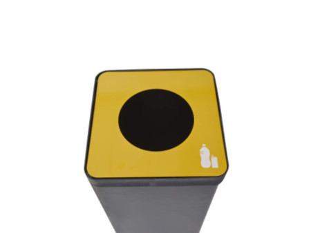 ALBA Poubelle de tri sélectif pour plastique, noir/jaune