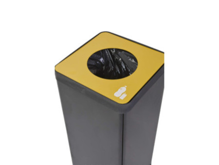 ALBA Poubelle de tri sélectif pour plastique, noir/jaune