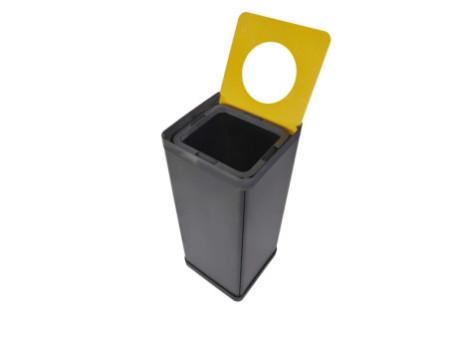 ALBA Poubelle de tri sélectif pour plastique, noir/jaune