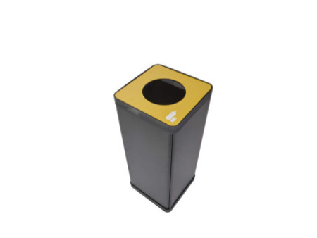 ALBA Poubelle de tri sélectif pour plastique, noir/jaune
