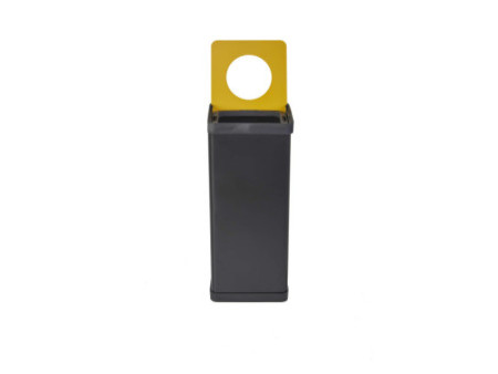 ALBA Poubelle de tri sélectif pour plastique, noir/jaune