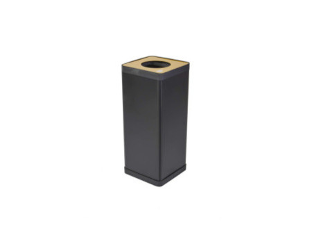 ALBA Poubelle de tri sélectif pour plastique, noir/jaune