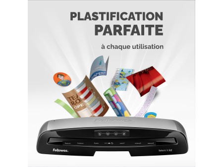 Fellowes Plastifieuse Saturn, format A3, blanc/gris