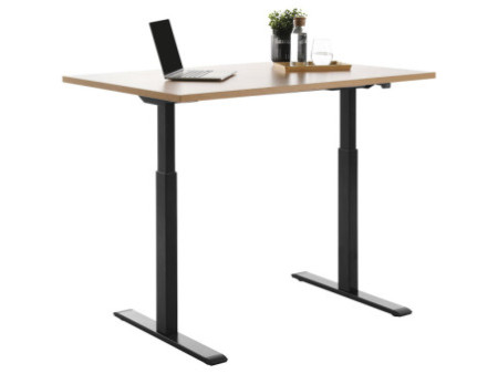 Topstar Bureau réglable en hauteur, (L)1.200 mm, noir/hêtre
