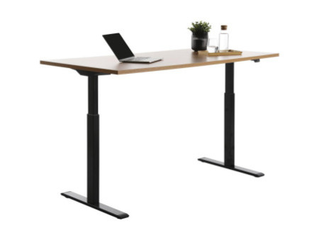 Topstar Bureau réglable en hauteur, (L)1.600 mm, noir/hêtre