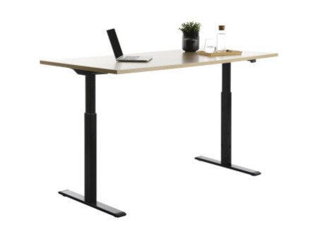 Topstar Bureau réglable en hauteur, (L)1.600 mm, noir/érable