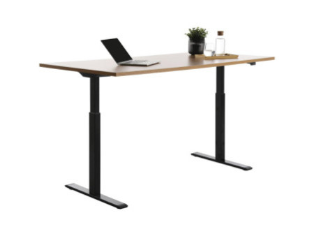 Topstar Bureau réglable en hauteur, (L)1.800 mm, noir/hêtre