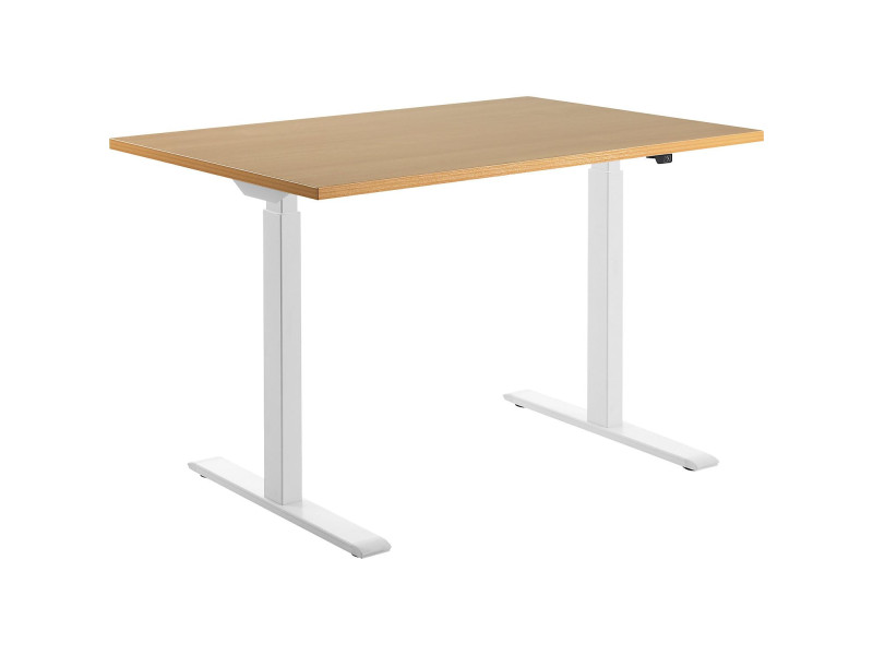 Topstar Bureau réglable en hauteur, (L)1.200 mm, blanc/hêtre