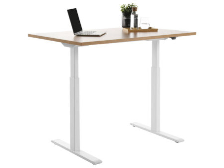 Topstar Bureau réglable en hauteur, (L)1.200 mm, blanc/hêtre
