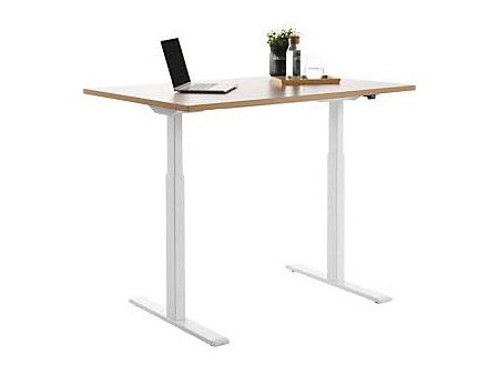 Topstar Bureau réglable en hauteur, (L)1.200 mm, blanc/hêtre