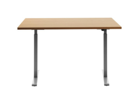 Topstar Bureau réglable en hauteur, (L)1.200 mm, gris/hêtre