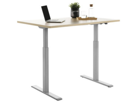 Topstar Bureau réglable en hauteur, (L)1.200 mm, gris/érable