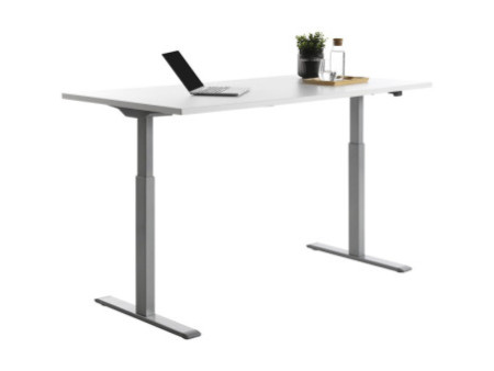 Topstar Bureau réglable en hauteur, (L)1.600 mm, gris/blanc