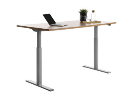 Topstar Bureau réglable en hauteur, (L)1.600 mm, gris/hêtre