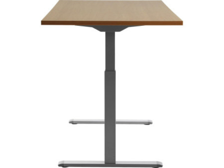 Topstar Bureau réglable en hauteur, (L)1.600 mm, gris/hêtre