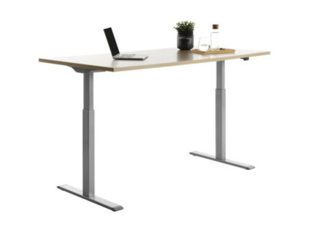 Topstar Bureau réglable en hauteur, (L)1.600 mm, gris/érable