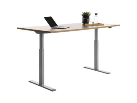 Topstar Bureau réglable en hauteur, (L)1.800 mm, gris/hêtre