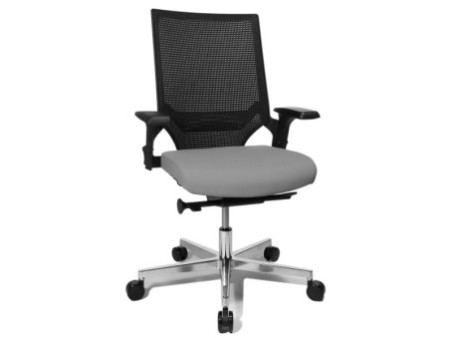 Topstar Chaise de bureau pivotante 'T300', gris clair / noir