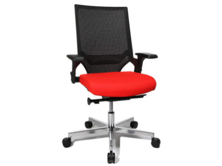 Topstar Chaise de bureau pivotante 'T300', rouge / noir
