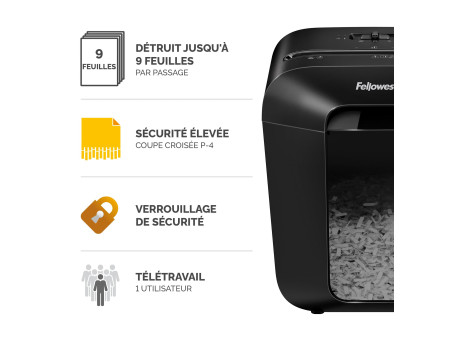 Fellowes Destructeur de documents Powershred LX50, noir