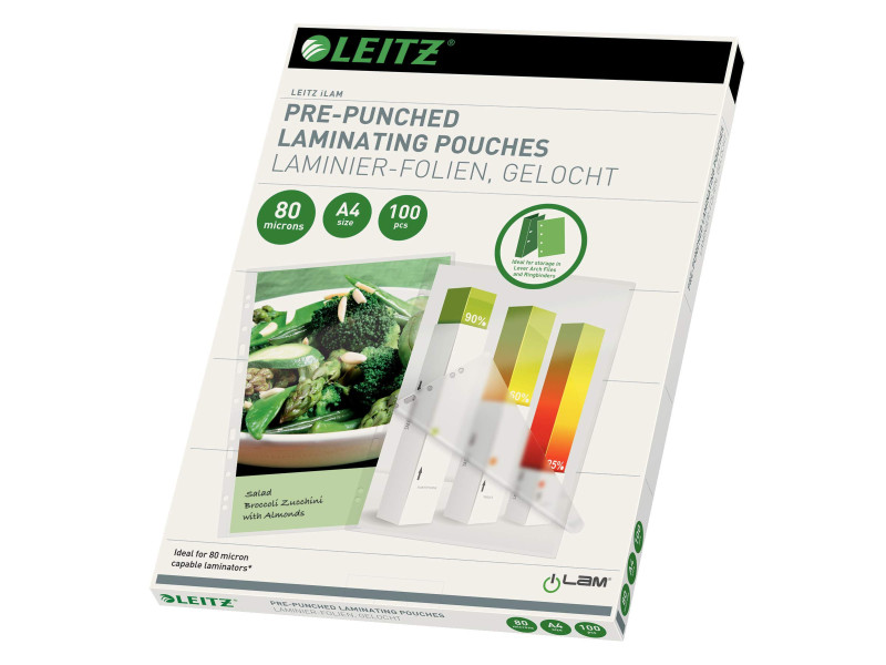 LEITZ Pochette de plastification, A4, classement, 160