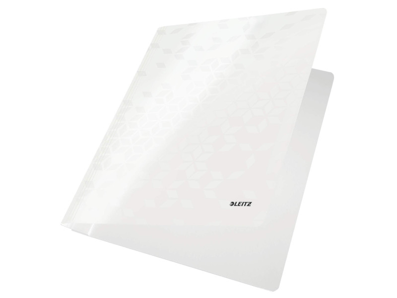 LEITZ Chemise à lamelle WOW, A4, en carton, blanc perle